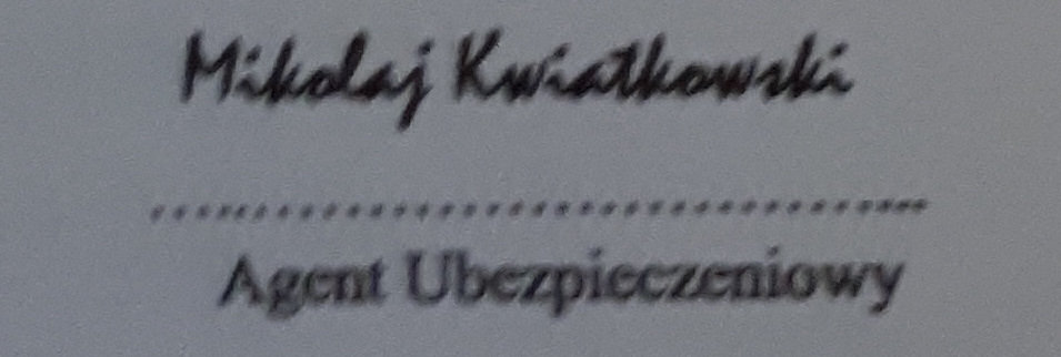 Pomoc Kredytowa - podpis Agent Ubezpieczeniowy #2